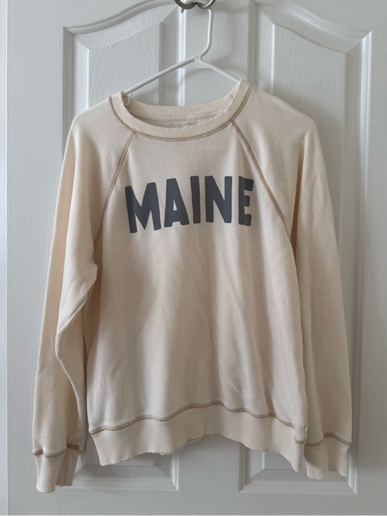 American Eagle Outfitters Tops - American Eagle Outfitters Cream Textured Crewneck Sweatshirt